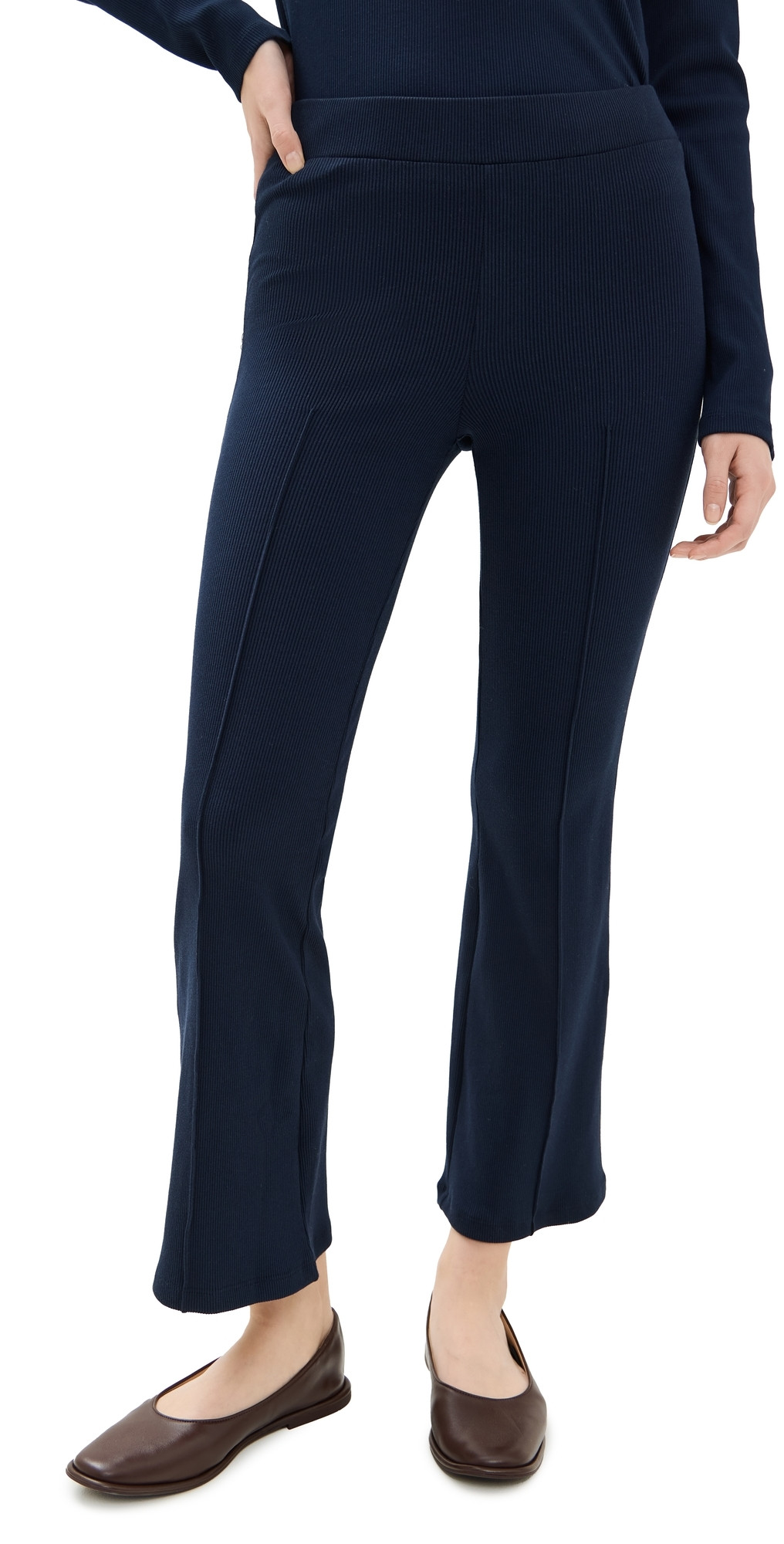DONNI. The Rib Kick Flare Pants Navy S | Shopbop