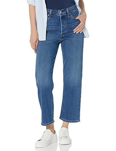 Levi's Women's Premium Ribcage Straight Ankle Jeans, Hitzig Mid, 28 | Amazon (US)