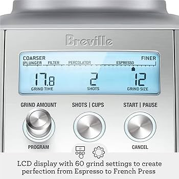 Breville Smart Grinder Pro Coffee Bean Grinder, Brushed Stainless Steel, BCG820BSS, 2.3 | Amazon (US)