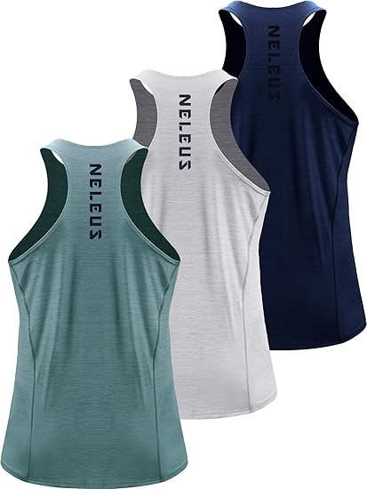 NELEUS Men's 3 Pack Running Tank Top Dry Fit Y-Back Athletic Workout Tank Tops | Amazon (US)