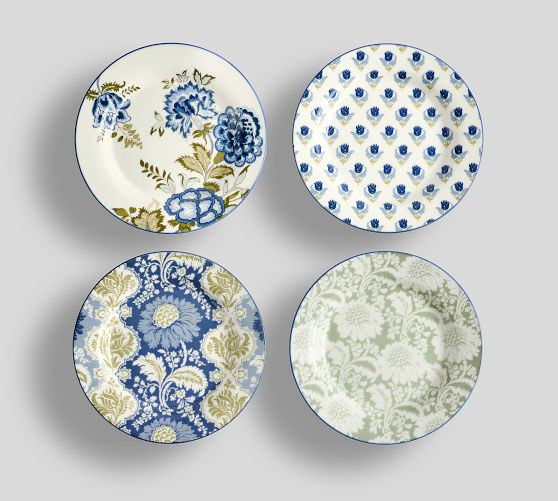 Kravet Jardin Stoneware Appetizer Plates -  Mixed Set of 4 | Pottery Barn (US)