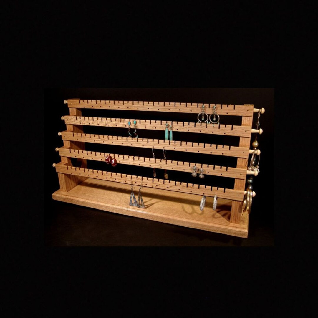 Made in USA Large Flush Standing Earring Holder Tree Organizer With Pegs | Etsy (US)