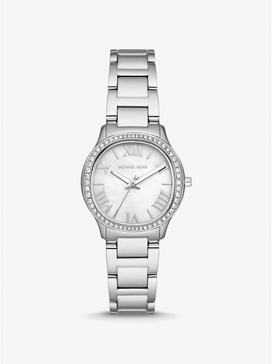 Mini Sage Pavé Silver-Tone Watch | Michael Kors US