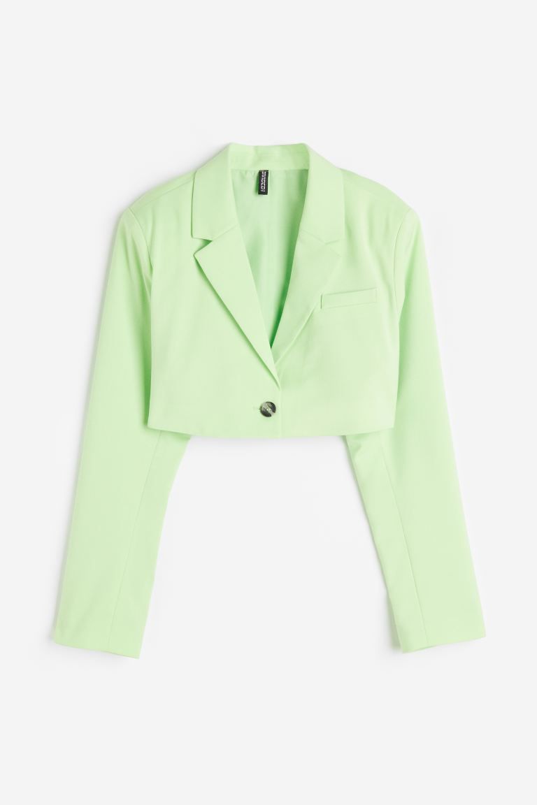 Crop Jacket - Long sleeve - Crop - Light green - Ladies | H&M US | H&M (US + CA)