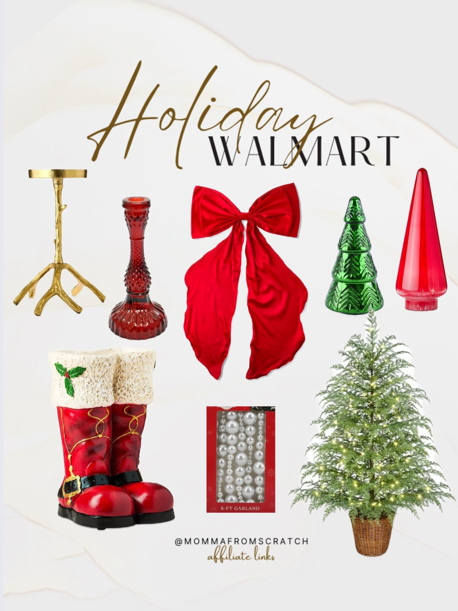 Holiday decor at Walmart in traditional colors! Christmas bows, trees

#LTKSeasonal #LTKFindsUnder100 #LTKHome