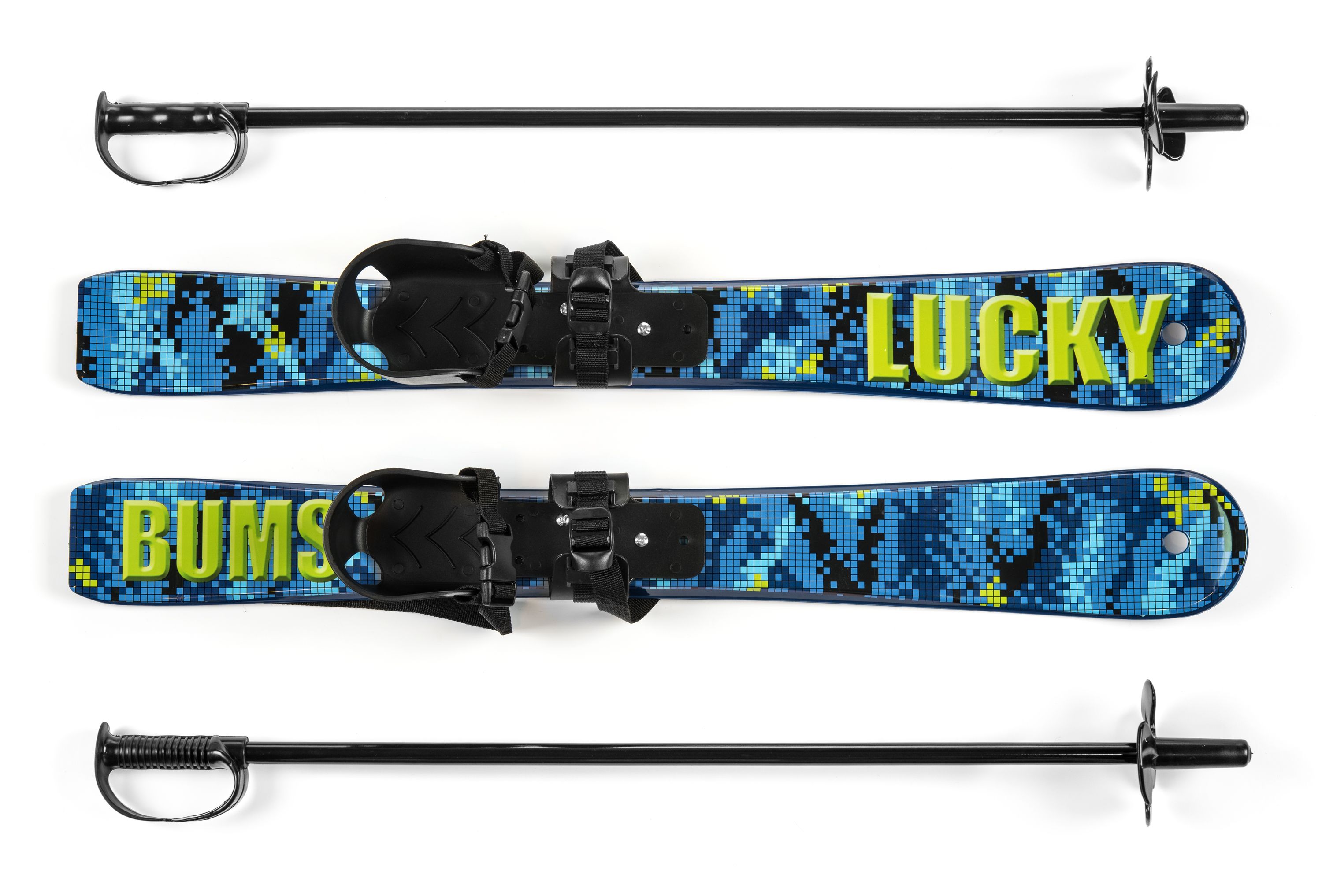 Lucky Bums Toddler Kids Beginner Snow Skis and Poles Set, Digital Blue - Walmart.com | Walmart (US)