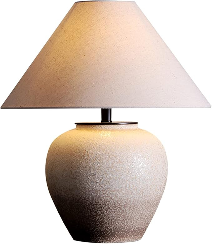 YEsmYA H:50/58cm Table Lamps, Multicolor Ceramic Jar Desk Lamp Antique Bedside Lamp Nightstand Li... | Amazon (US)