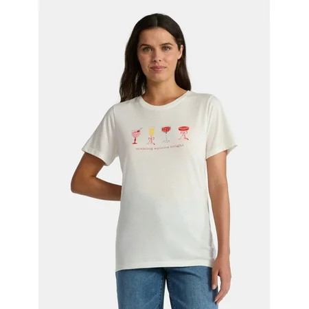 Christmas Women s Bright Spirits Graphic Tee from Holiday Time Sizes S-XXXL | Walmart (US)