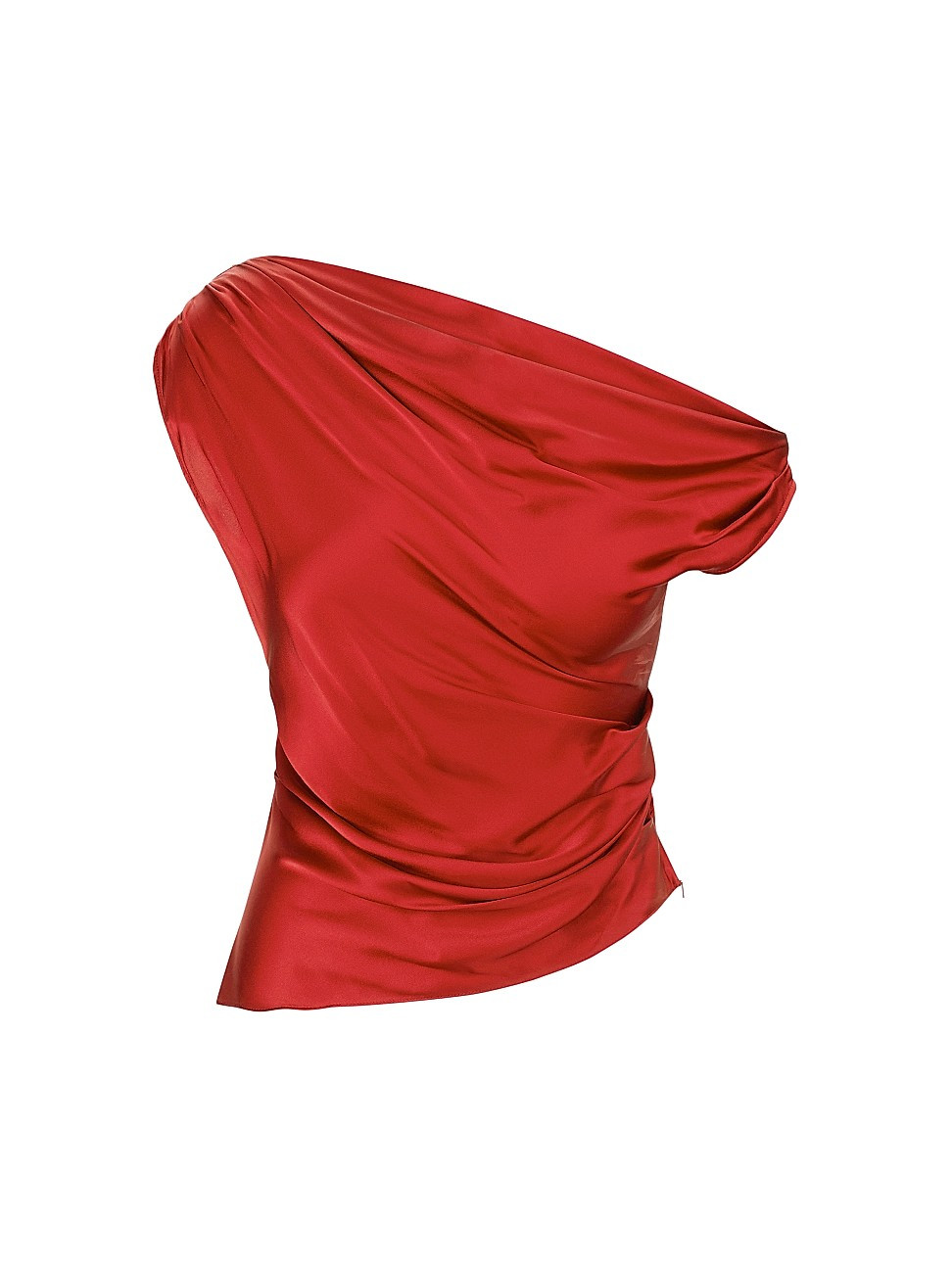 Women's Phare Asymmetric Silk-Blend Top - Rouge - Size 10 | Saks Fifth Avenue