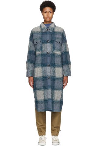 Blue Wool Gabrion Coat | SSENSE