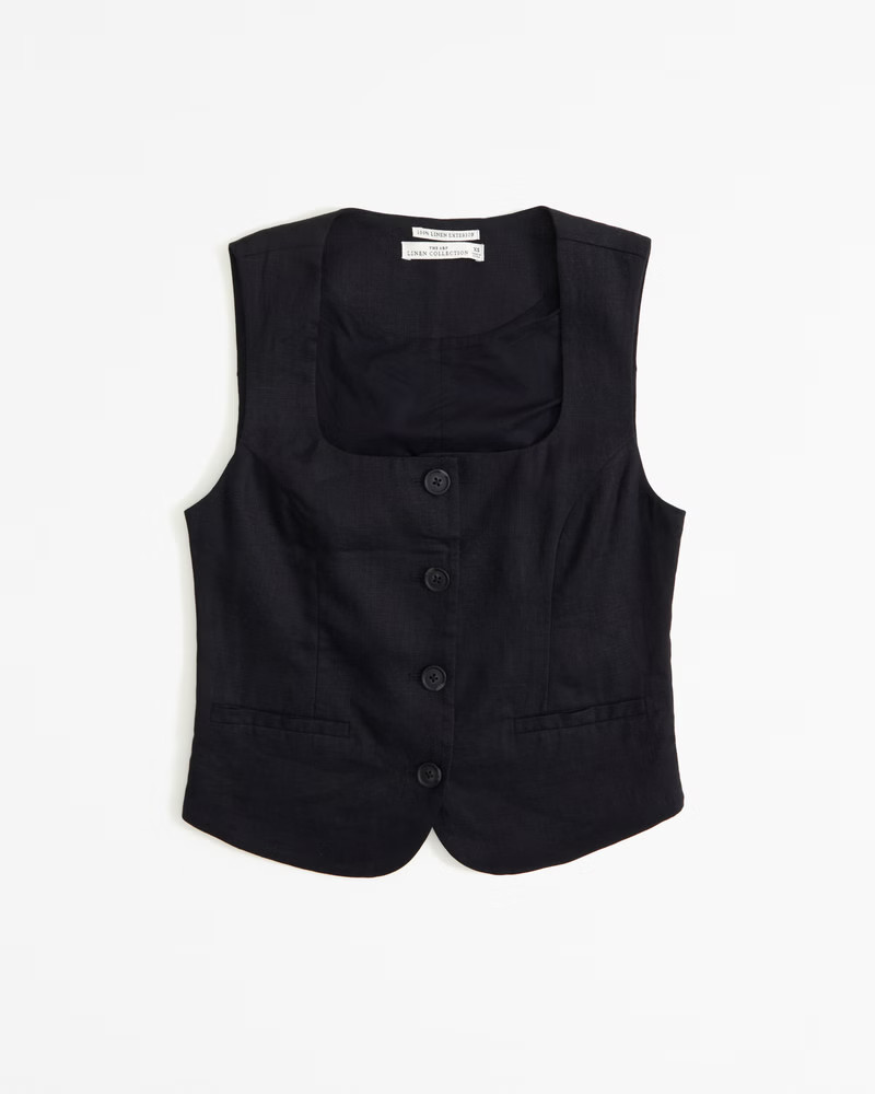 Women's Premium Linen Vest Set Top | Women's Tops | Abercrombie.com | Abercrombie & Fitch (US)