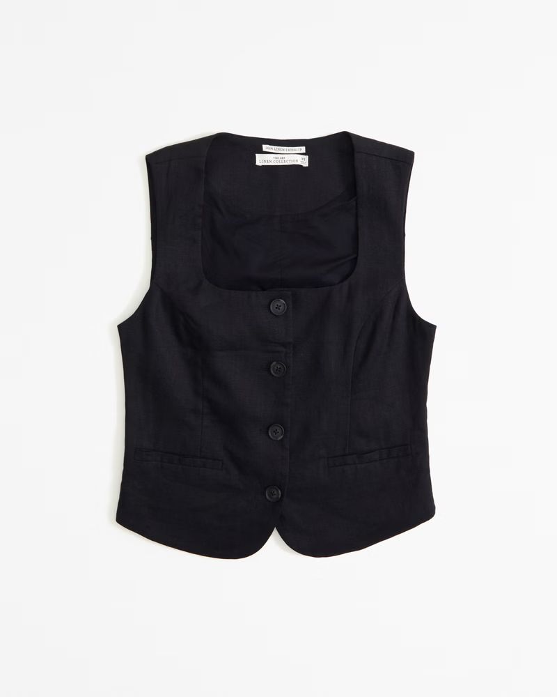 Women's Premium Linen Vest Set Top | Women's New Arrivals | Abercrombie.com | Abercrombie & Fitch (US)