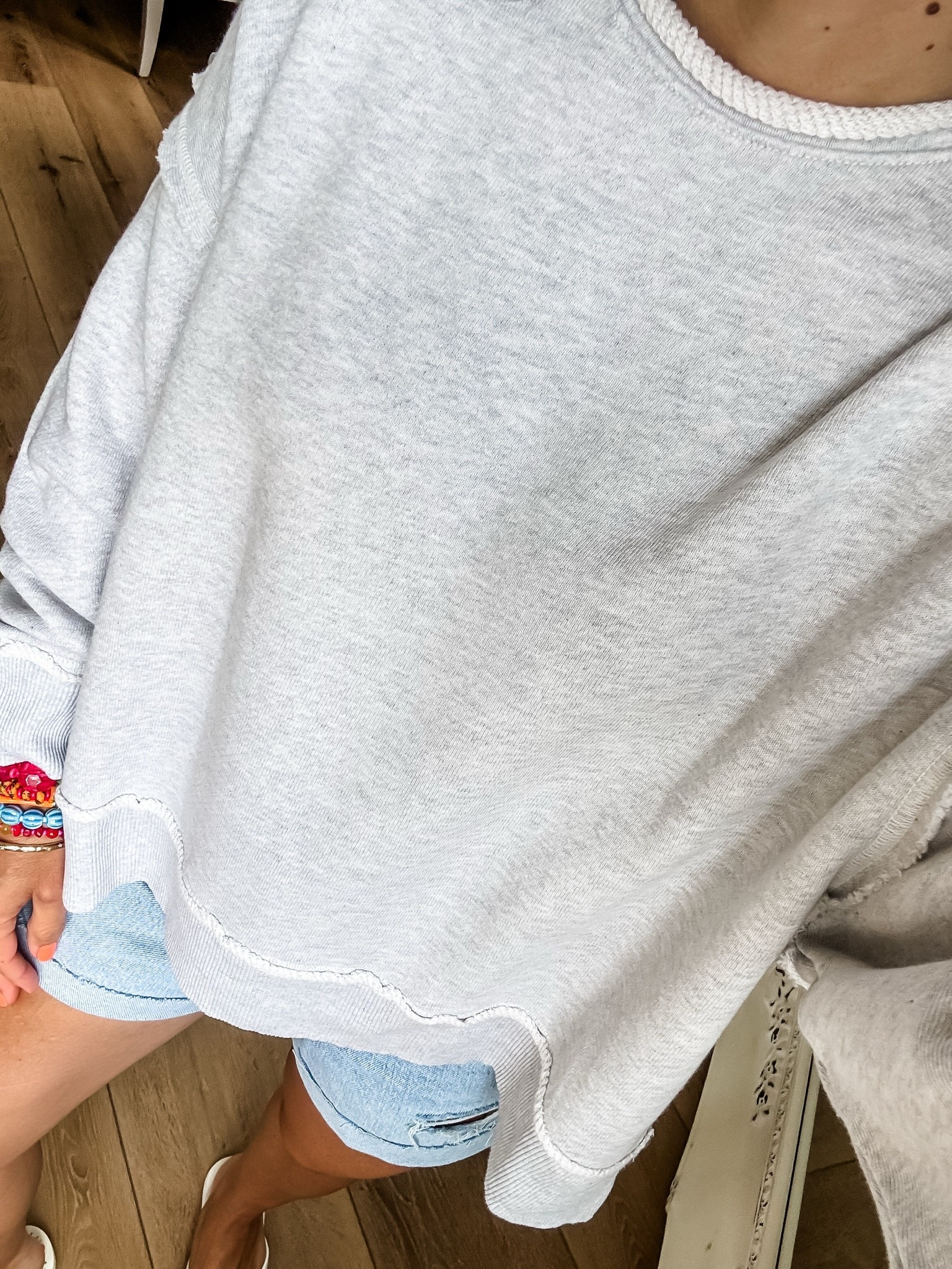 Sweatshirt small. Denim shorts 2

#LTKSaleAlert #LTKOver40
