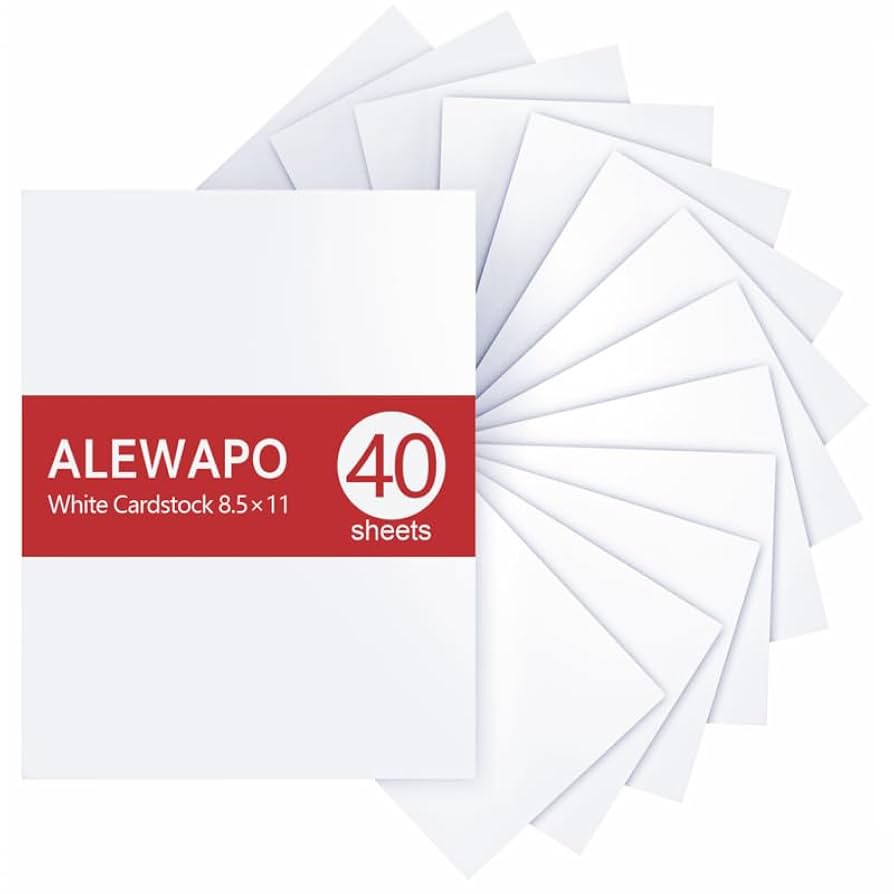 White Cardstock 8.5 x 11 Thick Paper, 40 Sheets, ThickPaper 65 LB/180 GSM, Cardstock Printer Pape... | Amazon (US)