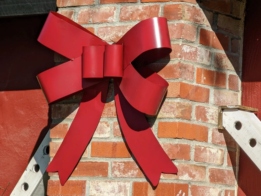 Metal Ribbon Home Decor & Christmas Yard Art | Seasonal Holiday Bow Decor | Etsy (US)