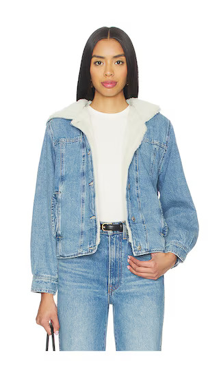 x We The Free Asher Cozy Denim Jacket In Snowdrift Wash | Revolve Clothing (Global)