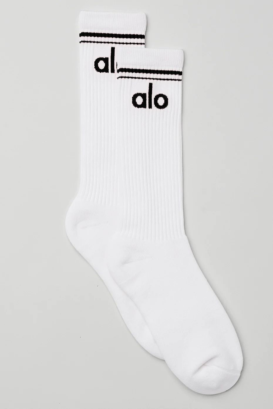 Unisex Half-Crew Throwback Sock - Black/White | Alo Yoga