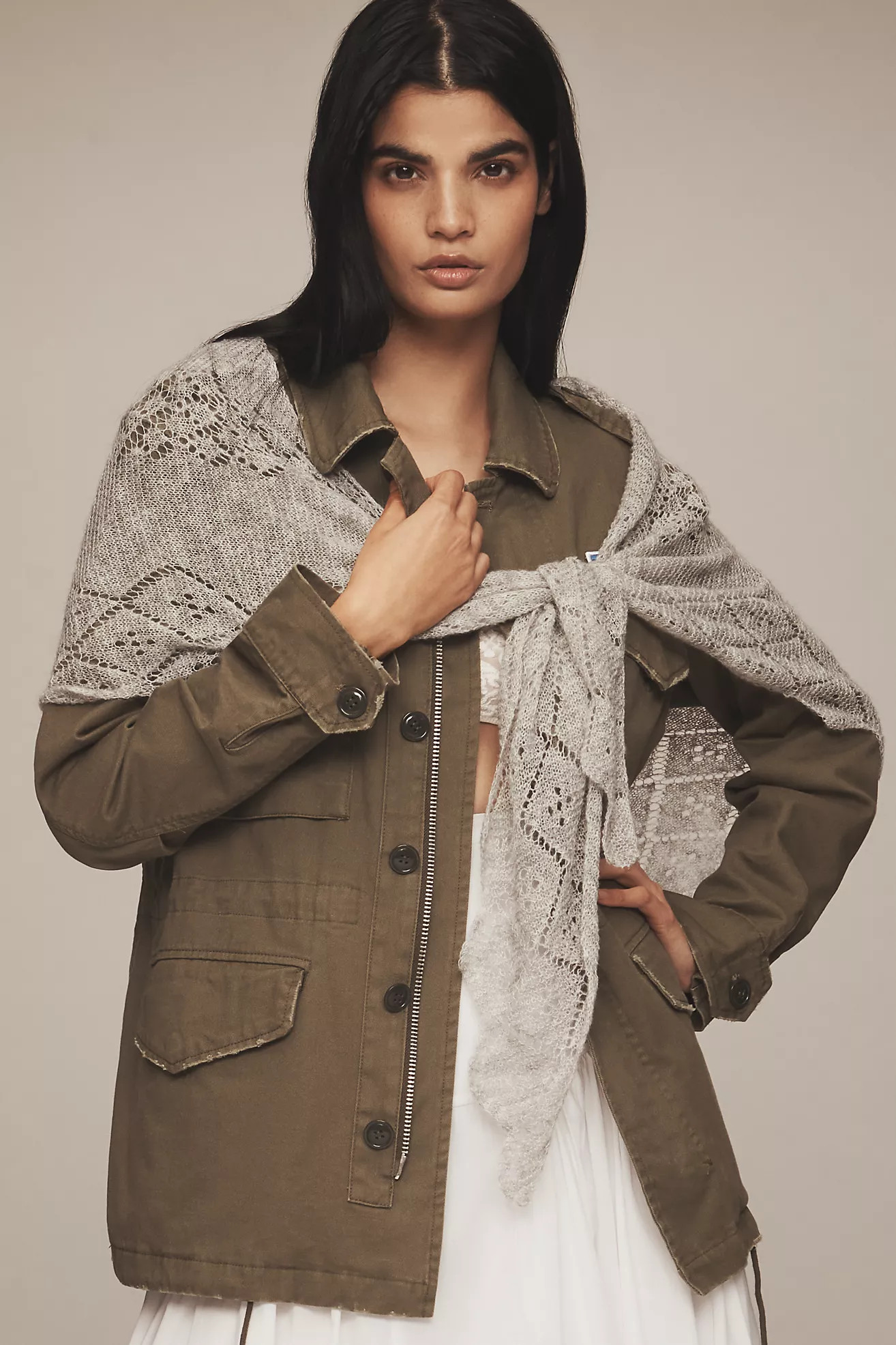 By Anthropologie Pointelle Triangle Wrap Scarf | Anthropologie (UK)