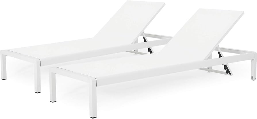 Christopher Knight Home Cynthia Outdoor Chaise Lounge (Set of 2), White. | Amazon (US)