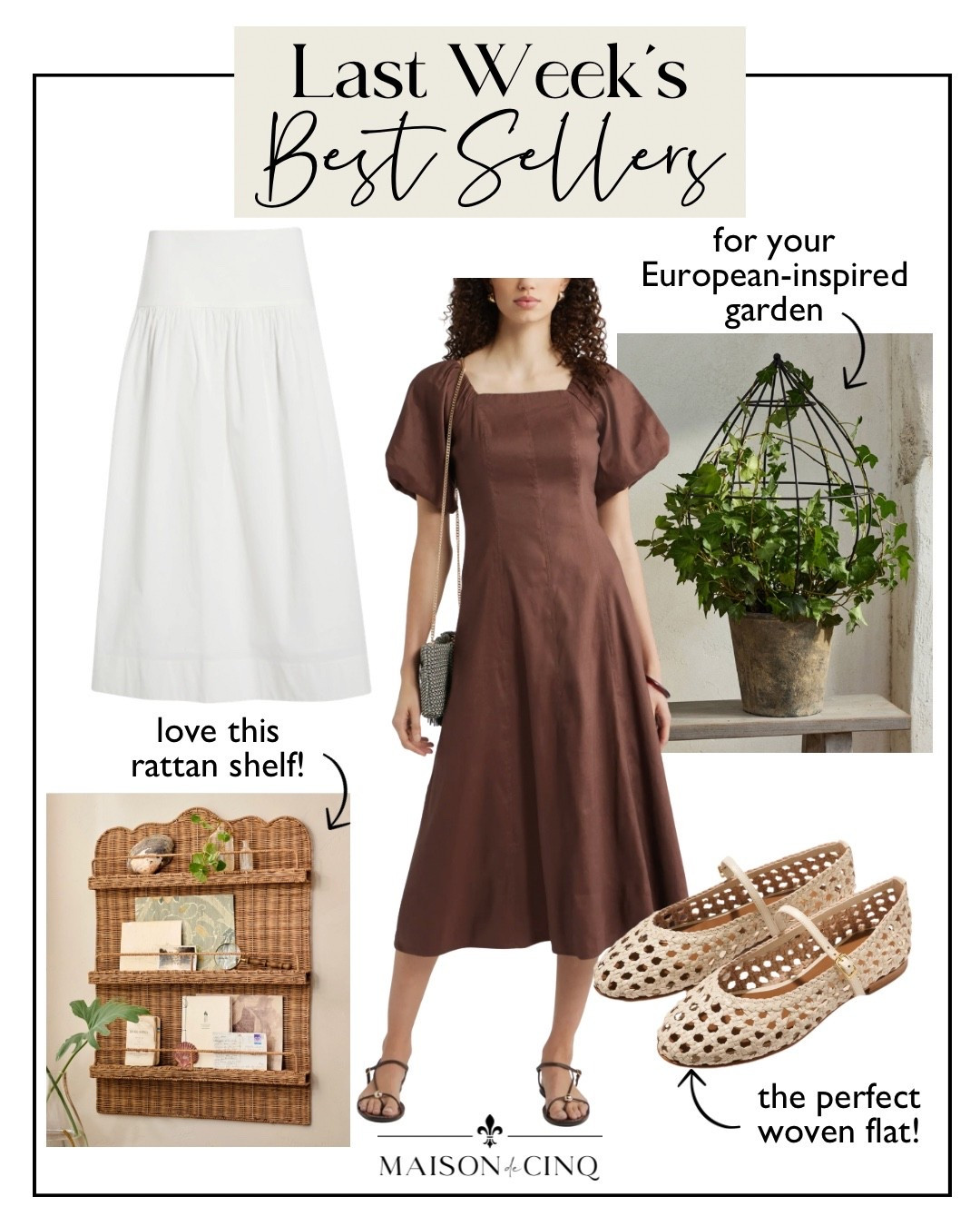 Last week’s best sellers include pretty linen finds, the perfect woven flat, and more!

Home decor, spring dress, spring fashion, spring shoes, garden decor, planter, outdoor decor, shelf, skirt 

#LTKSeasonal #LTKHome