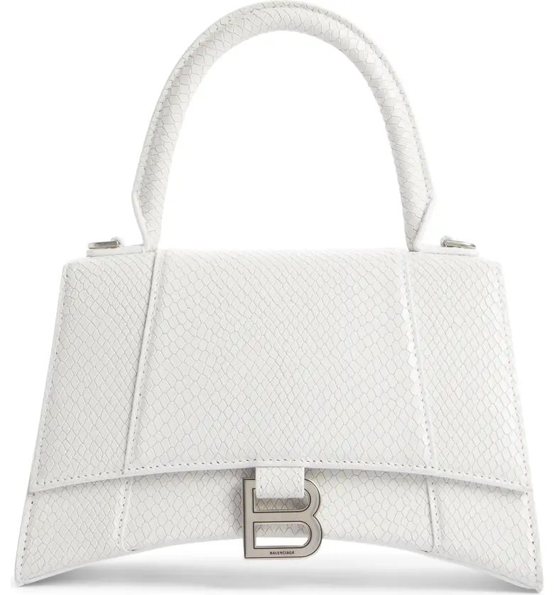 Small Hourglass Python Embossed Leather Top Handle BagBALENCIAGA | Nordstrom