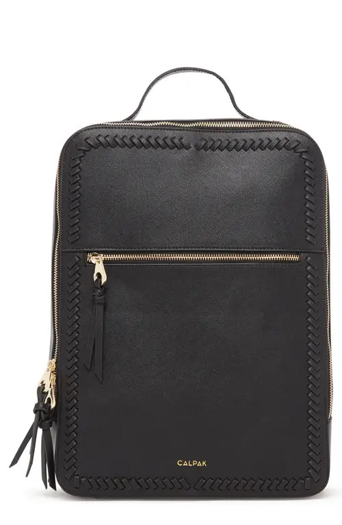 CALPAK Kaya Faux Leather Laptop Backpack in Black at Nordstrom | Nordstrom