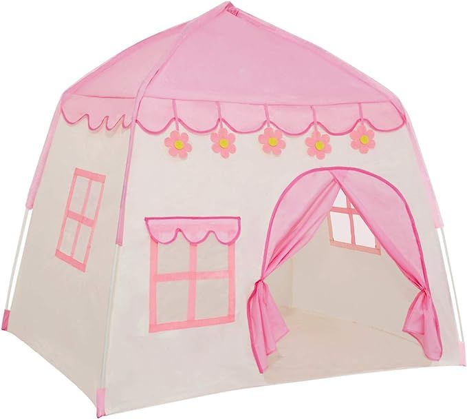 TTLOJ Kids Play Tent for Girls Boys Princess Playhouse Girls Pink Flower Castle Play Tent Childre... | Amazon (US)