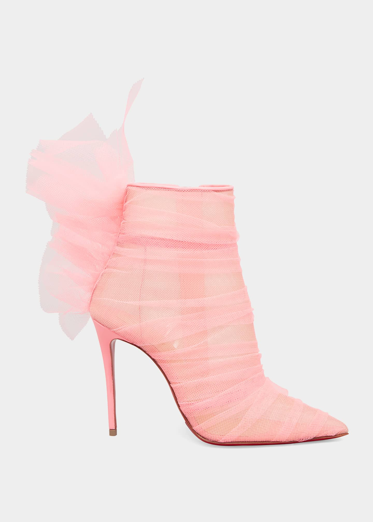 Christian Louboutin Libellibooty Mesh Red Sole Stiletto Booties | Bergdorf Goodman