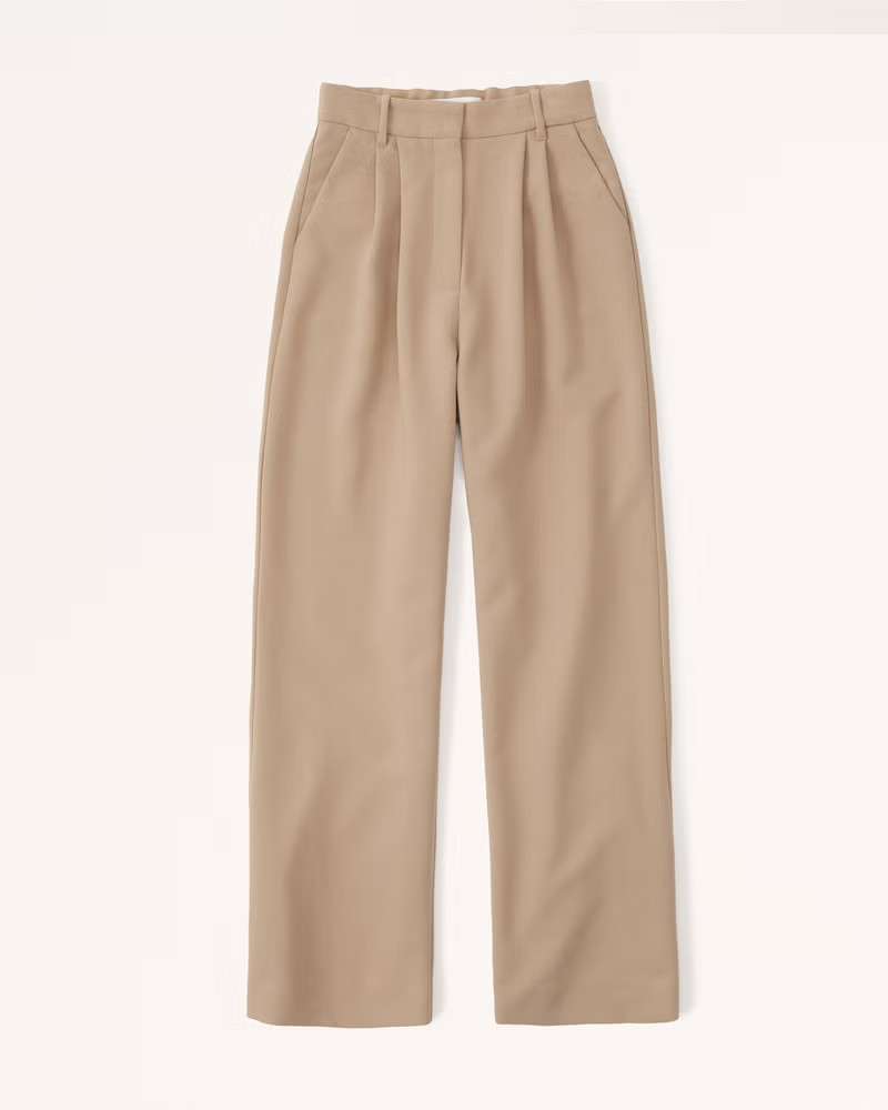 Women's Tailored Wide Leg Pants | Tan Work Pants | Business Casual Outfits | Abercrombie & Fitch (US)