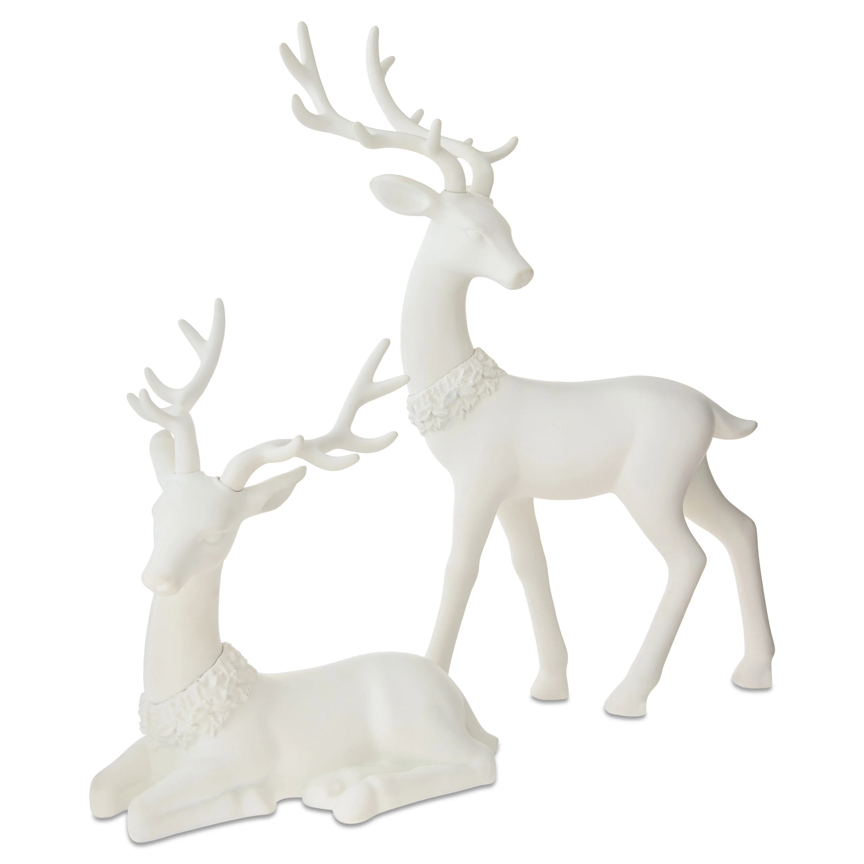Blow Mold Plastic Deer Christmas Tabletop Decorations, White, 15", 2 Count, by Holiday Time | Walmart (US)