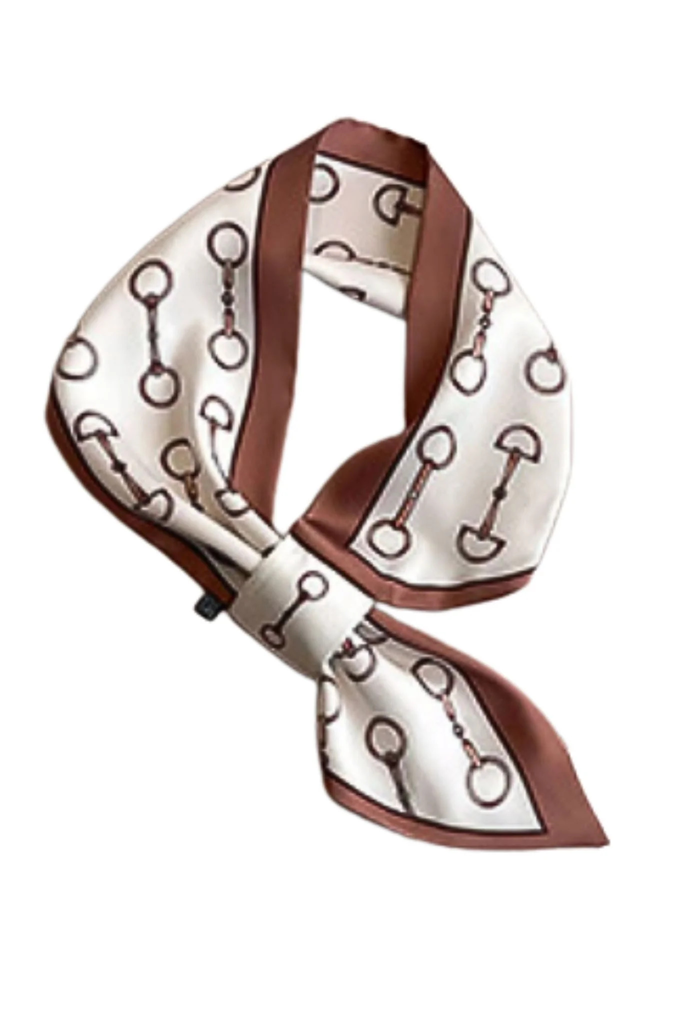Ivory Horsebit Print Satin Scarf | SSYS