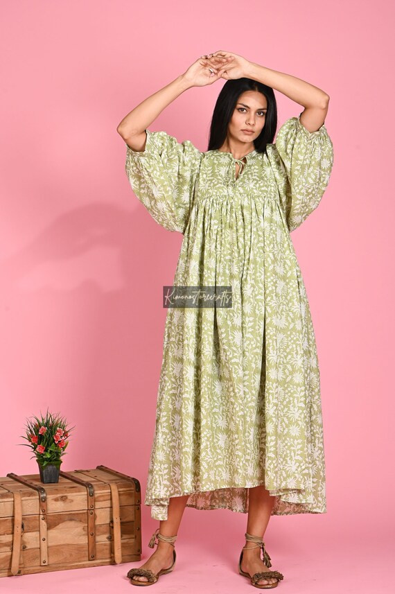 Hand Block Print Beach Dress Midi and Mini Sizes | Etsy | Etsy (US)