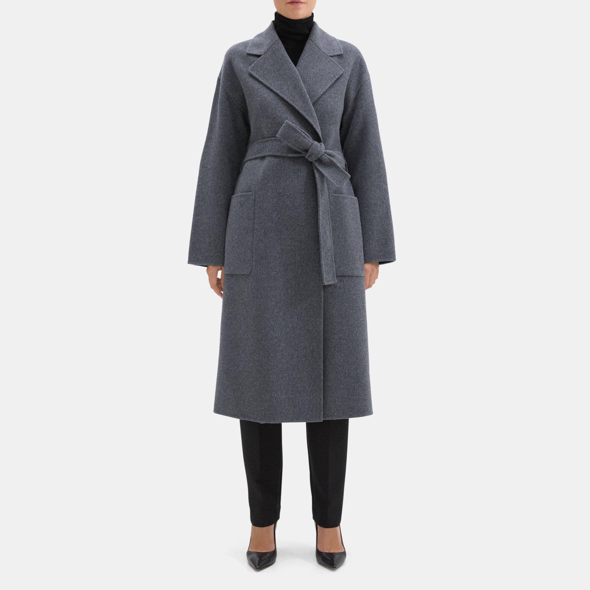 Robe Coat in Double-Face Wool-Cashmere | Theory Outlet