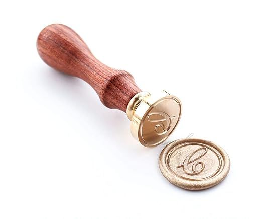 VOOSEYHOME Initial Handwritten Alphabet Letter C Wax Seal Stamp with Rosewood Handle, Decorating ... | Amazon (US)