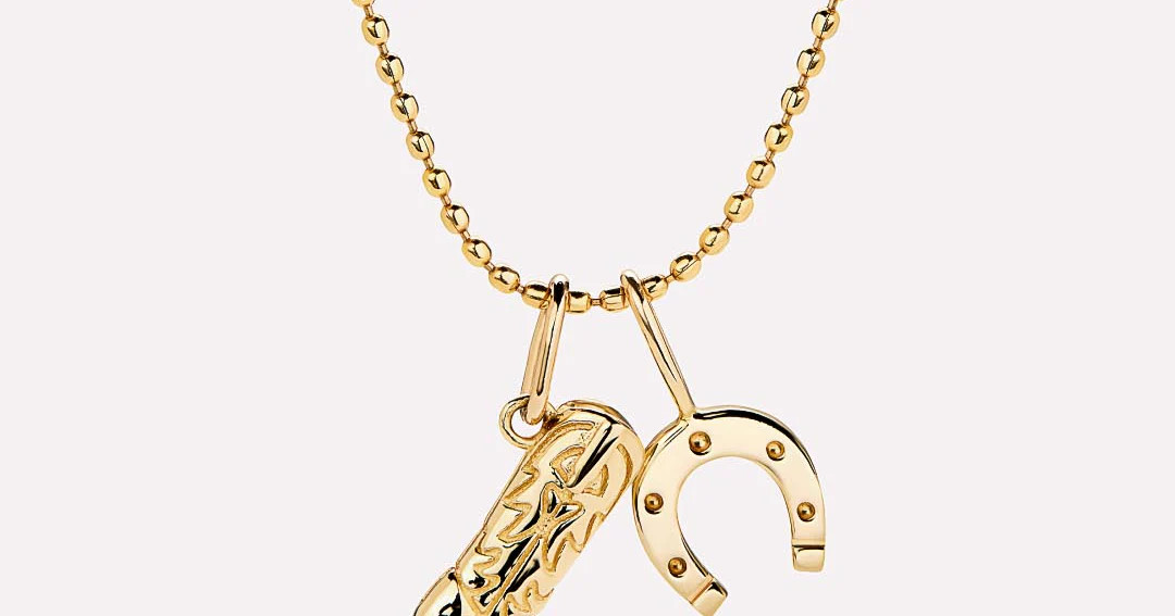 Gold Pendant Necklace - Cowboy Charm Necklace | Ana Luisa