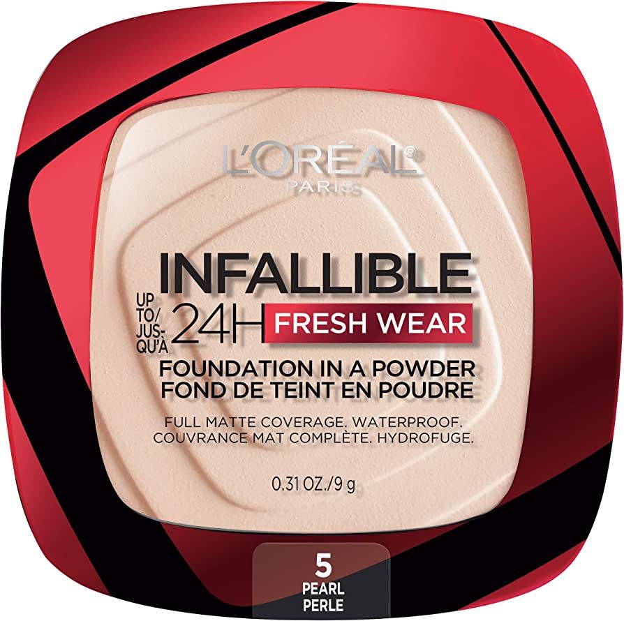 L'Oreal Paris Infallible Fresh Wear Foundation in a Powder, Up to 24H Wear, Pearl, 0.31 oz. | Amazon (US)