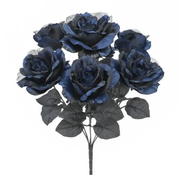 17.5" Blue & Black Rose Bush by Ashland® - Halloween Floral for Crafts and Home Decor | Walmart (US)