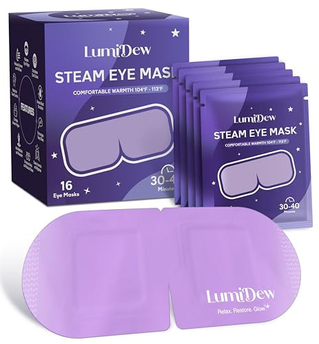 Amazon.com : LumiDew Steam Eye Mask, Self Heating Heated Eye Mask for Sleep, Warm Compress for Ey... | Amazon (US)