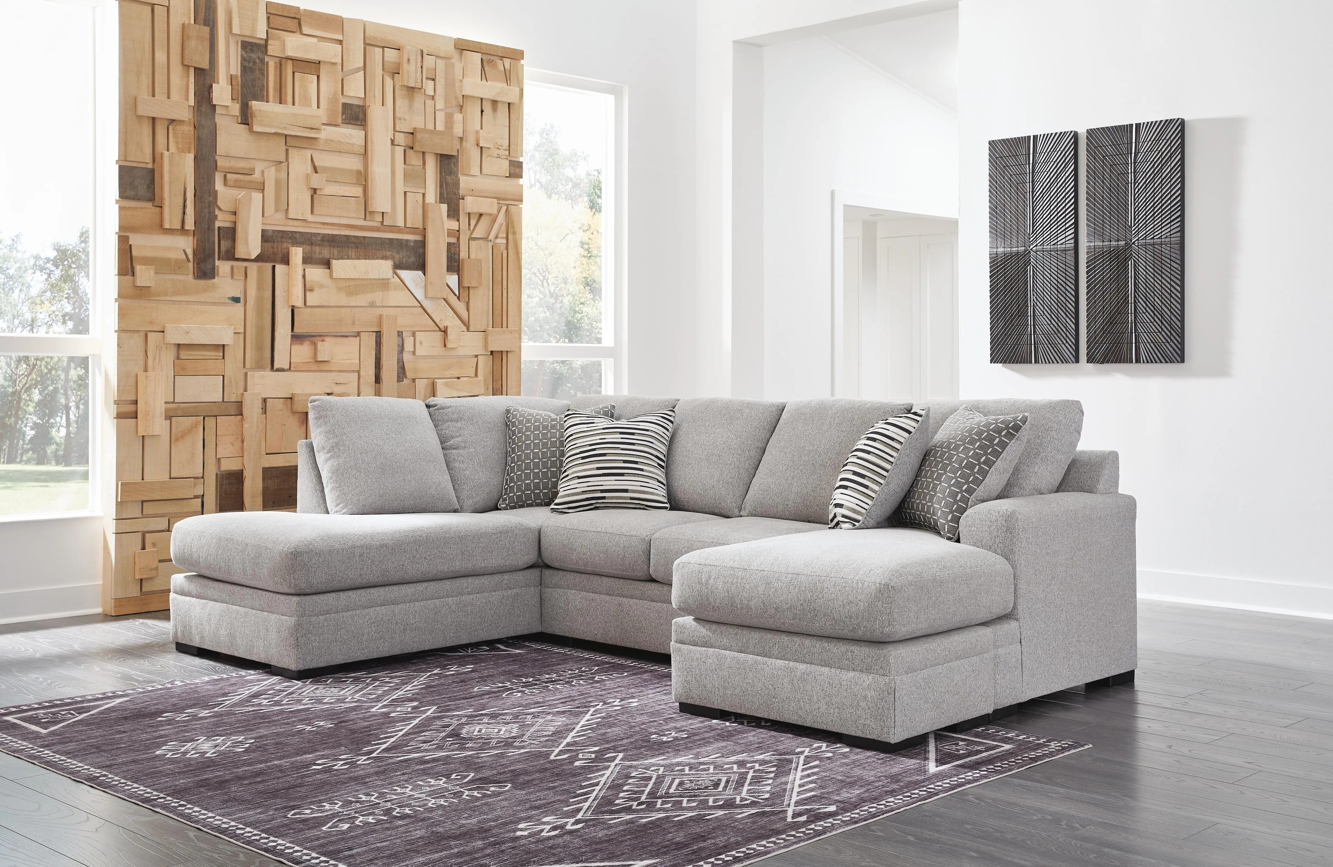 Bresslyn Place 2-Piece Next-Gen Nuvella™ Performance Fabric Sectional with Chaise, Pewter | Ashley Homestore