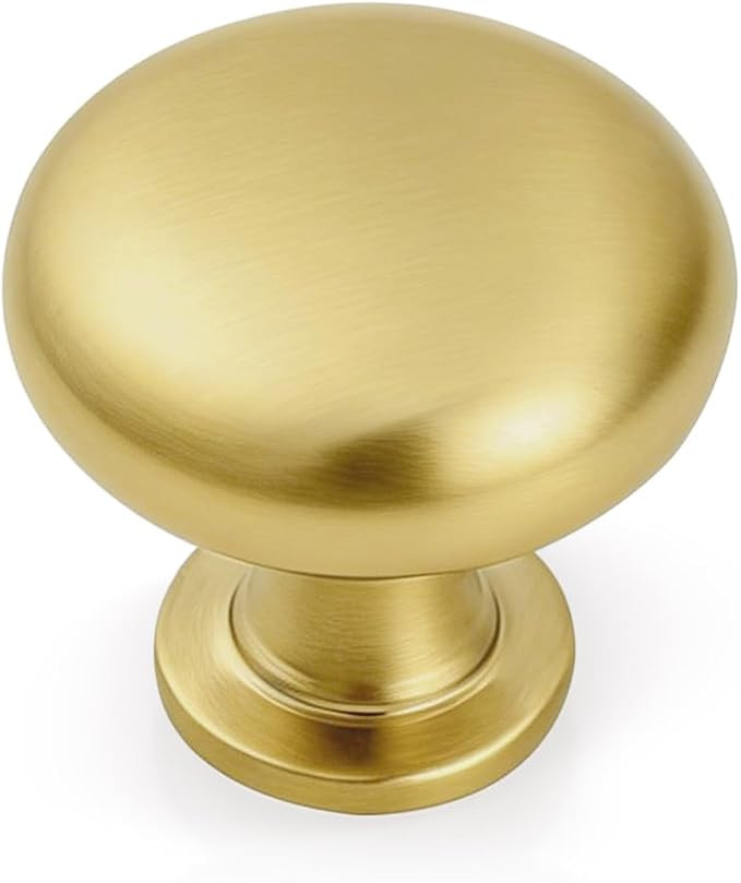 6 Pack Solid Cabinet Knob Brushed Brass Kitchen Drawer Knob,Dresser Knob Brass Furniture Hardware... | Amazon (US)