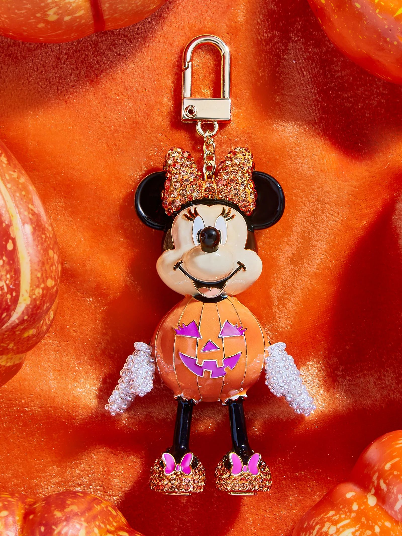 Minnie Mouse Disney Glow-In-The-Dark Bag Charm - Glow-In-The-Dark Minnie Mouse Pumpkin | BaubleBar (US)