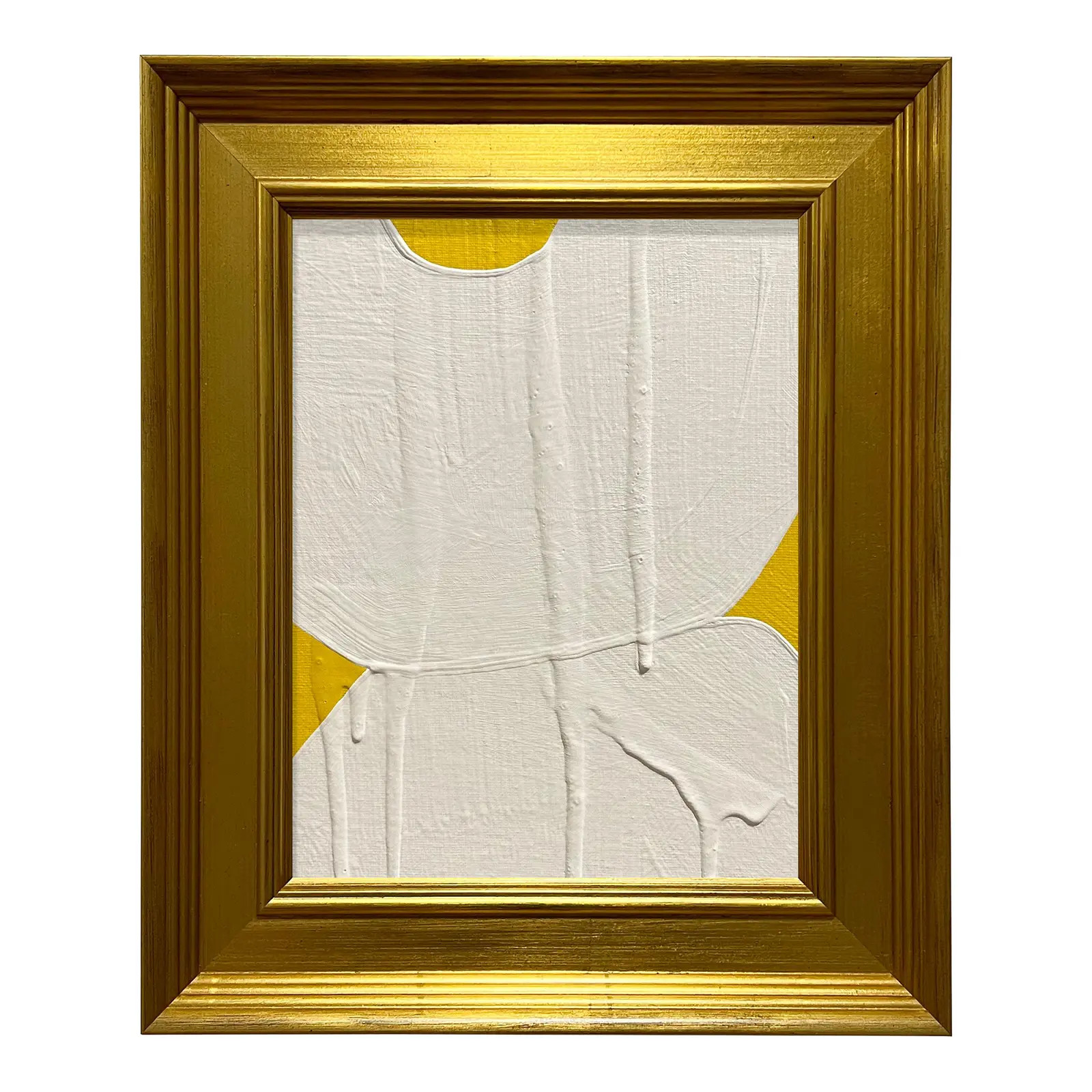 Ron Giusti Mini Sake Cups Yellow Cream Acrylic Painting | Chairish