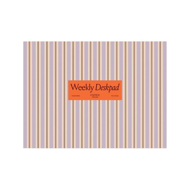 Papier To Go, Tear Away Pages Weekly Desk Pad Planner, Softcover, 9.5"" x 7.1"" inches, Stripe Pr... | Walmart (US)