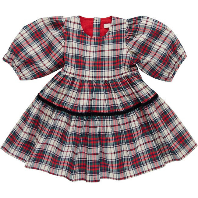 Girls Maribelle Dress, Holly Tartan | Maisonette
