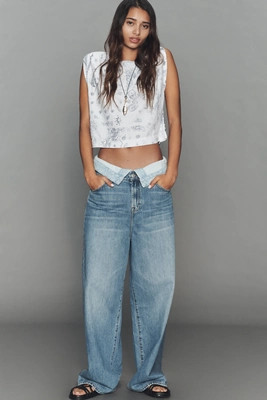 7 For All Mankind Double Layer High-Rise Slouch Wide-Leg Jeans | Anthropologie (US)