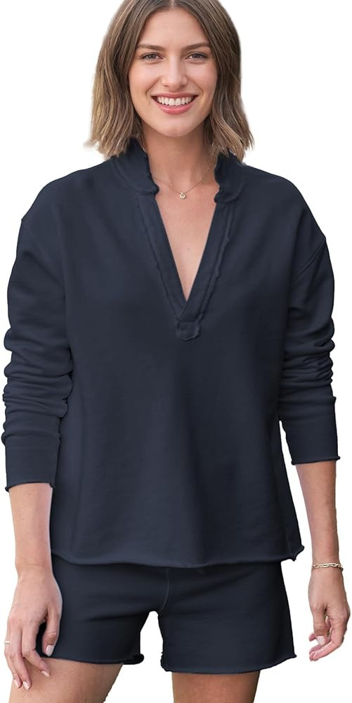 2 Piece Sets for Women Casual Nantucket Travel Set Long Sleeve Patrick Pullover Sweatshirt Shorts... | Amazon (US)