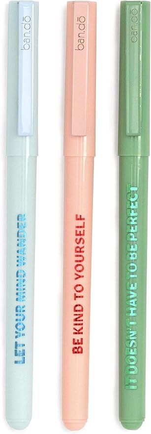 ban.do Women's Colorful Write On Pen Set of 3, Assorted Ink Colors, Take Care | Amazon (US)