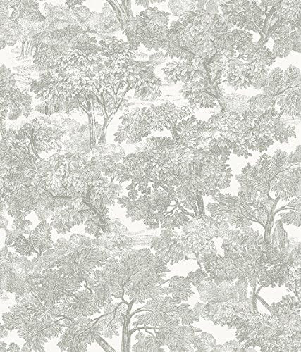 Chesapeake 3115-12541 Spinney Toile Wallpaper, Grey | Amazon (US)