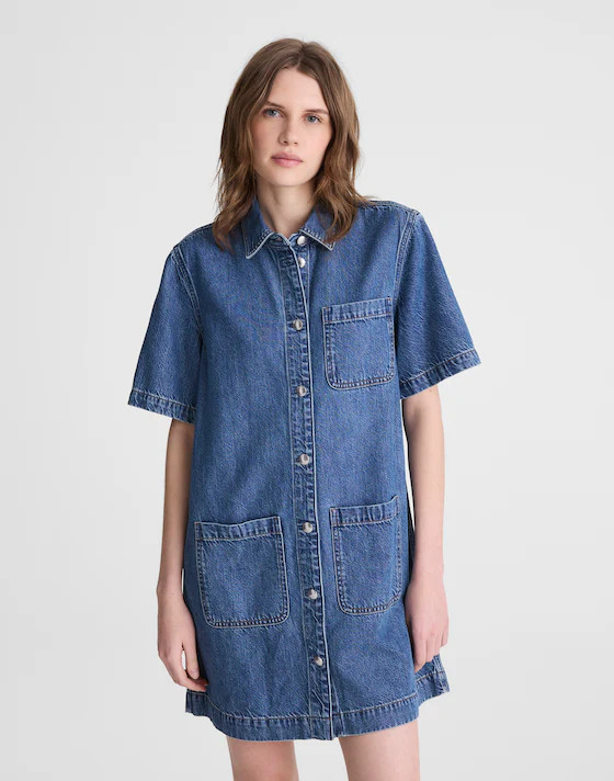 Airy Denim Boxy Mini Shirtdress | Madewell