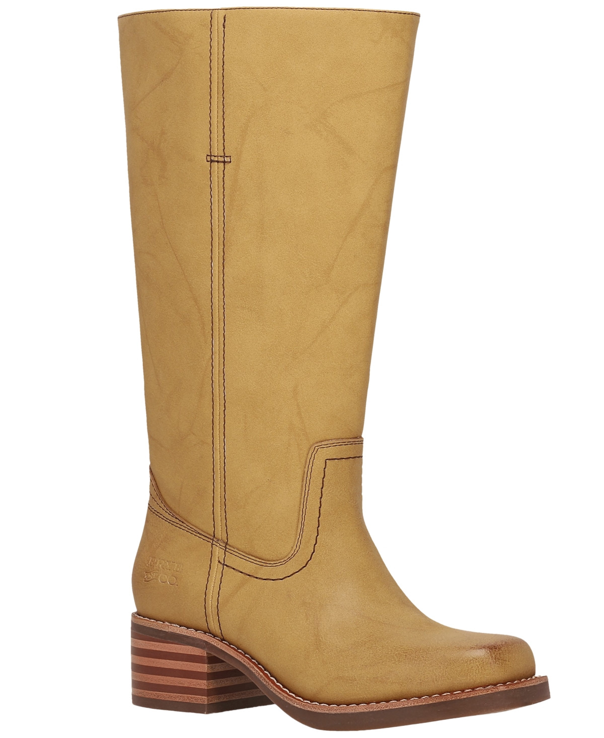 Frye and Co. Women's Miranda Leather Stacked Heel Boots - Banana | Macy's